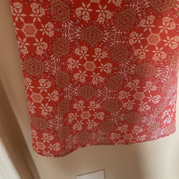 Alexis Orange Aggie Mosaic Paisley Print Flare Drawstring Pull-On Pants - Picture 5 of 7